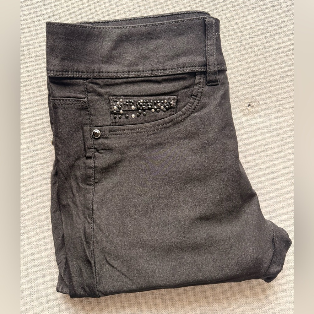 Black Jeans with Studded Pocket Detail